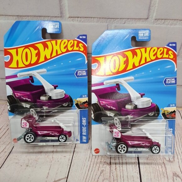 Hot Wheels Draggin’ Wagon Purple Lot Of 2 HW Ride Ons Special Feature - Picture 1 of 4
